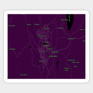 Canberra deep purple map Magnet